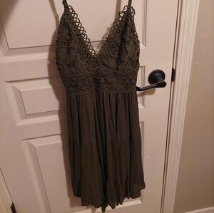 Windsor Deep Olive Lace Dress